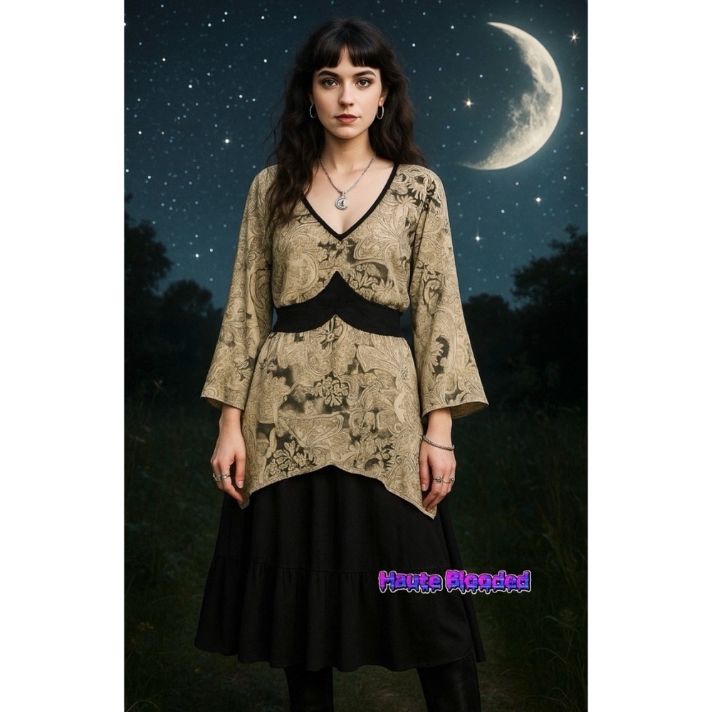 MKM Designs Blouse Vintage 90's Fairy Grunge Whimsygoth Glitter Kimono Plus y2k